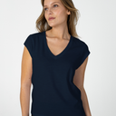 COSTER COPENHAGEN CCH1101 V-NECK T-SHIRT 502 NIGHT SKY BLUE