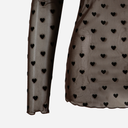 Coster Copenhagen Eve Mesh O-Neck Brown Hearts