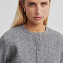 Second Female Hiva Peplum Knit Cardigan Mid Grey Melange - J BY J Fashion