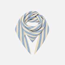 Rosas R-22 Cashmere Small Striped Scarf Light Blue/Nature