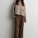 Second Female Vena Cropped Shirt Camel