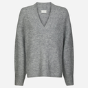 Neo Noir Melli Fluffy Knit Blouse Grey Melange