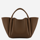Pourchet Paris 26103 Citrouille Large Leather Bag Taupe