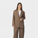 Neo Noir Gaby Pinstripe Blazer Taupe