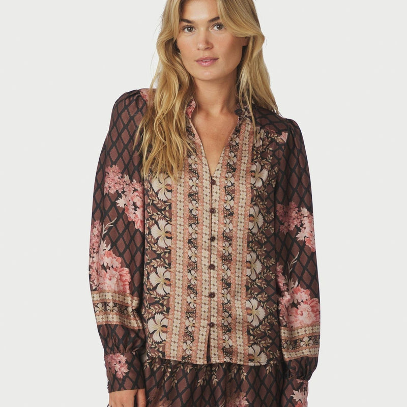 Neo Noir Massima Botanical Border Blouse Black