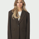 Neo Noir Aarielle Structure Blazer Dark Brown