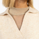 Coster Copenhagen Emerie Knit Polo Top Off White Melange