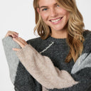 Neo Noir Inga Check Fluff Knit Blouse Antracit