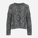 Rouge Edit ROUEmma Funnel Neck LS Knit Top Medium Grey Melange