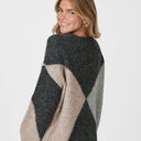 Neo Noir Inga Check Fluff Knit Blouse Antracit