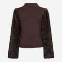 Co Couture ElisabethCC Fur Mix Rib Knit Dark Brown