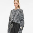 Rouge Edit ROUEmma Funnel Neck LS Knit Top Medium Grey Melange