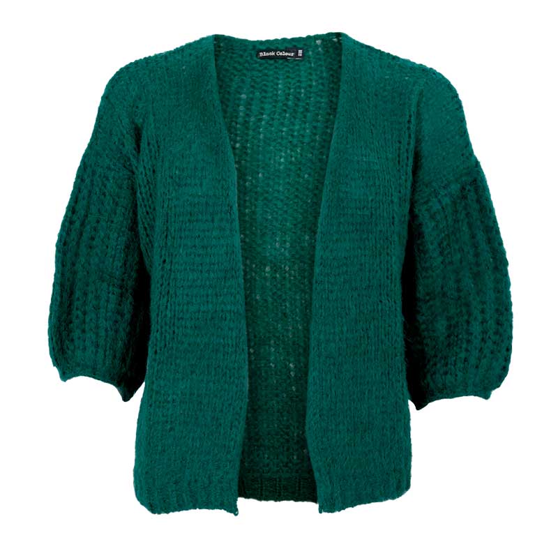 BLACK COLOUR BCCASEY PUFF SLEEVE CARDIGAN GRØN