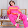 BLACK COLOUR BCMEGAN STRIPED S/S JUMPER PINK