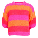 BLACK COLOUR BCMEGAN STRIPED S/S JUMPER PINK