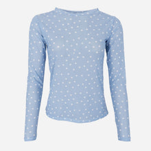 Black Colour BCAnnie Mesh Blouse Light Blue Dot