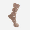 Black Colour BCCai Heart Wool Sock Latte
