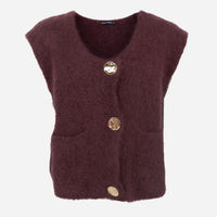 Black Colour BCBjoerk Knitted Button Vest Coffee