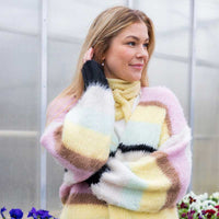 Black Colour BCDell Knitted Mini Scarf Pastel Yellow