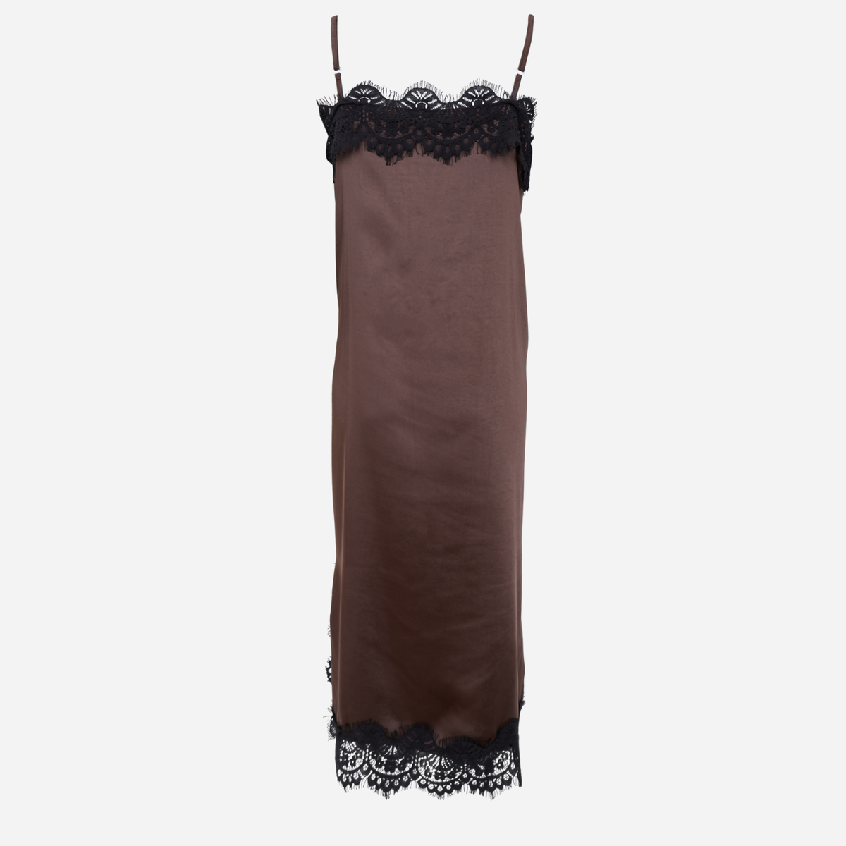 Black Colour BCEvie Lace Strap Dress Coffee