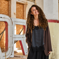 Black Colour BCEvie Lace Strap Top Black