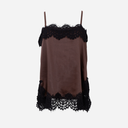 Black Colour BCEvie Lace Strap Top Coffee