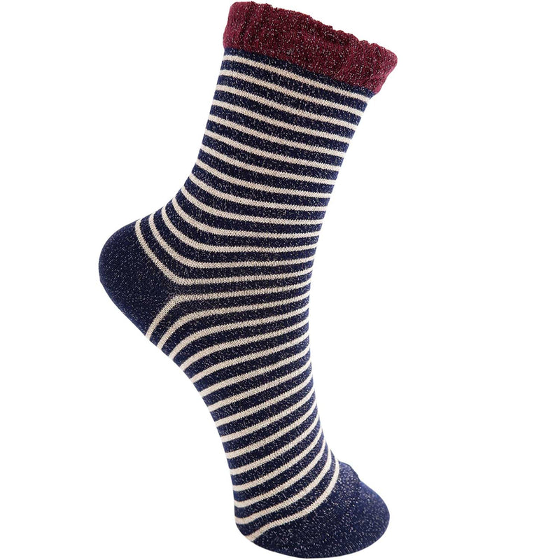 Black Colour BCFlash Stripe Sock Navy