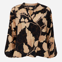 Black Colour BCLuna Blouse Fall Leaf