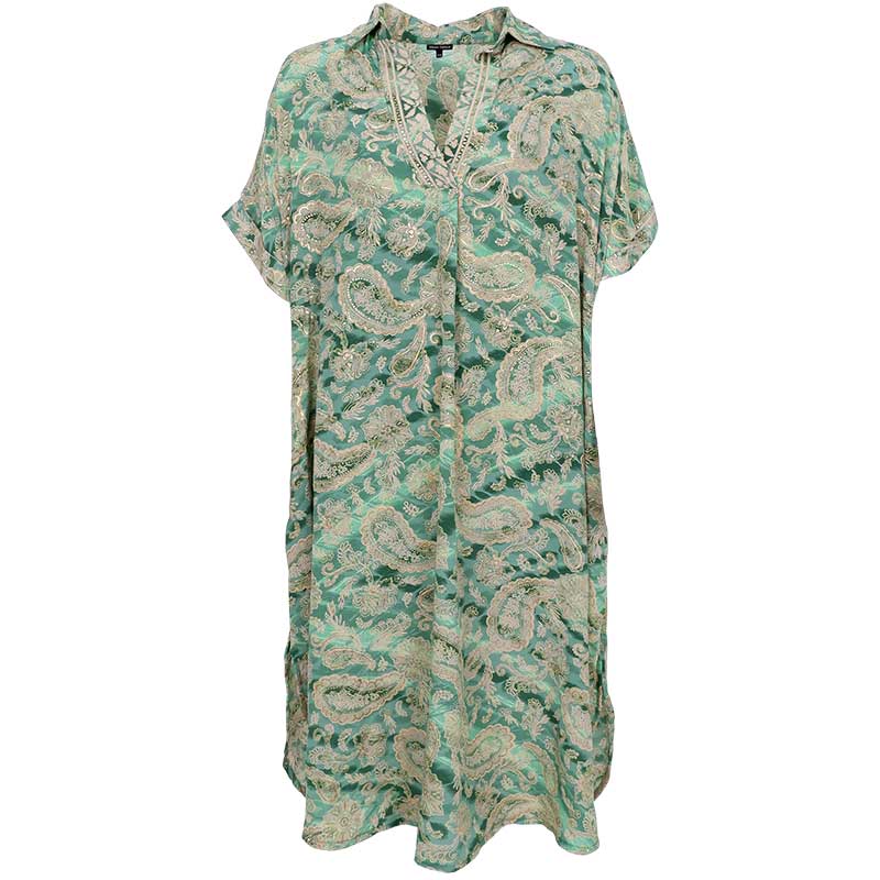 Black Colour BCLuna S/S Kaftan Tunic Floral Green