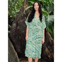 Black Colour BCLuna S/S Kaftan Tunic Floral Green
