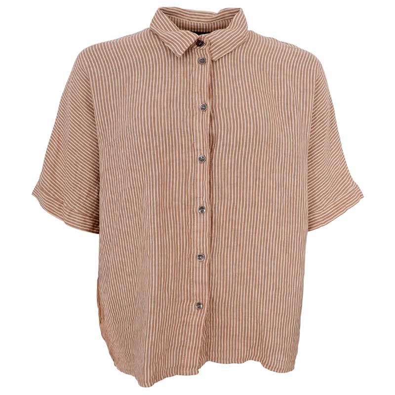 Black Colour BCMelina Linen Wing Shirt Sand - J BY J Fashion