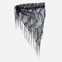 Black Colour BCNita Triangle Sequin Scarf Black