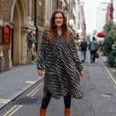 Black Colour BCStella Pleat Tunic Dress Black Zebra