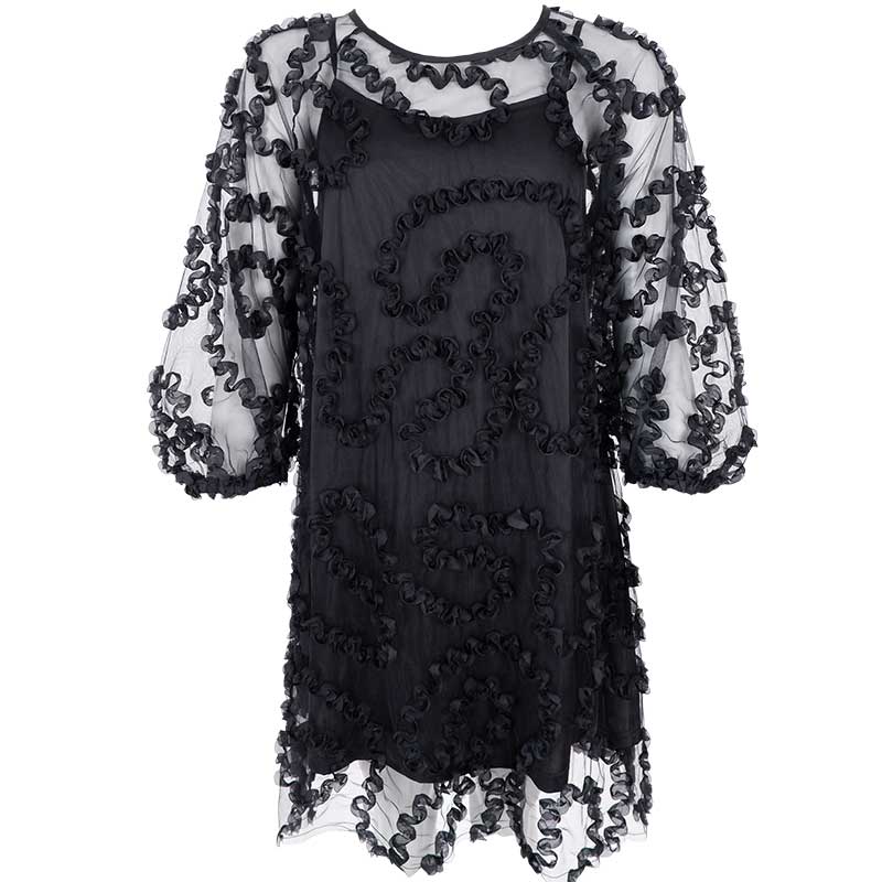 Black Colour BCSwirl Dress Black - J BY J Fashion