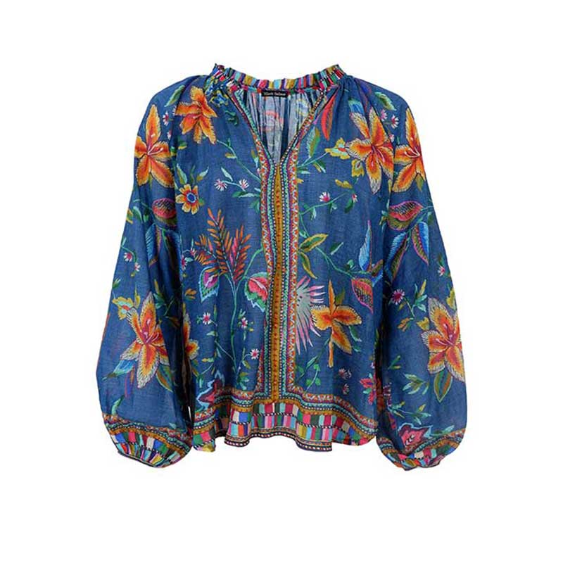 Black Colour BCArt Blouse Denim Blue