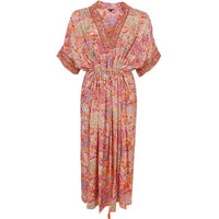 Black Colour BCLuna Kaftan Tie Dress Pacifique Orange