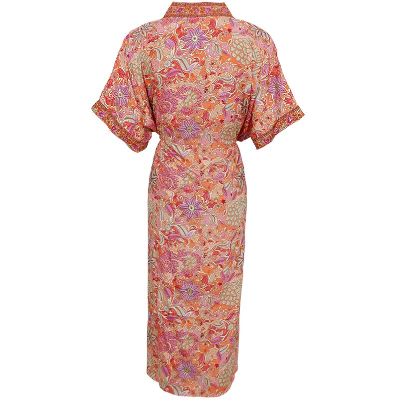 Black Colour BCLuna Kaftan Tie Dress Pacifique Orange