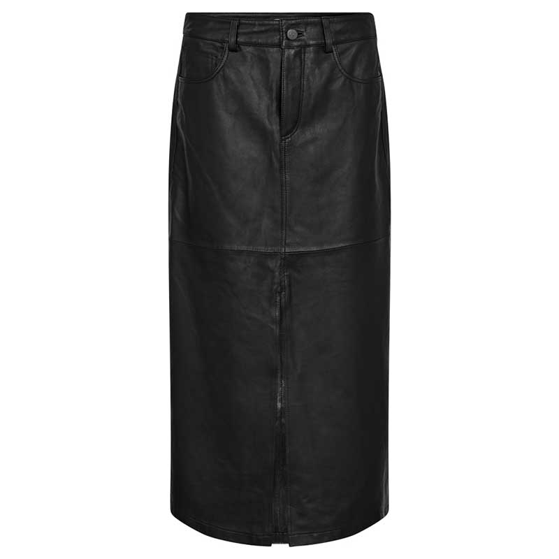 CO COUTURE PHOEBECC LEATHER SLIT SKIRT SORT