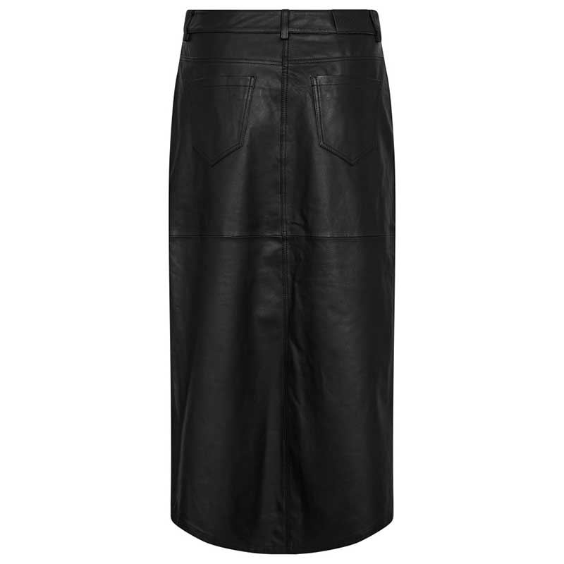 CO COUTURE PHOEBECC LEATHER SLIT SKIRT SORT