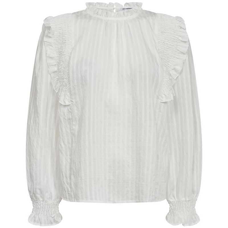 CO COUTURE SELMACC SMOCK FRILL BLOUSE HVID
