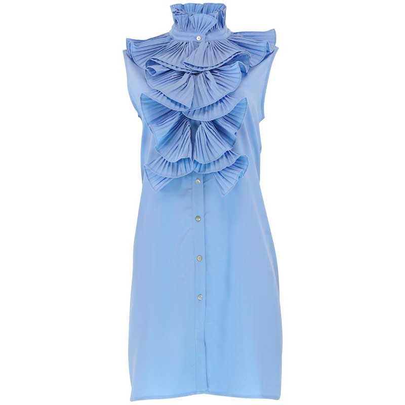 CONTINUE 14155 PERNILLE PLISSE DRESS LYSEBLÅ