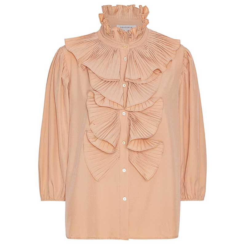 CONTINUE 14162 PERNILLE 3/4 SLEEVE SHIRT NUDE-J BY J Fashion