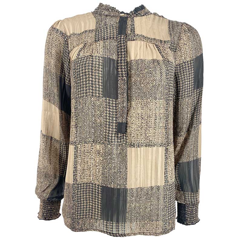 CONTINUE 14211 ASTA BROWN PRINT SHIRT BRUN