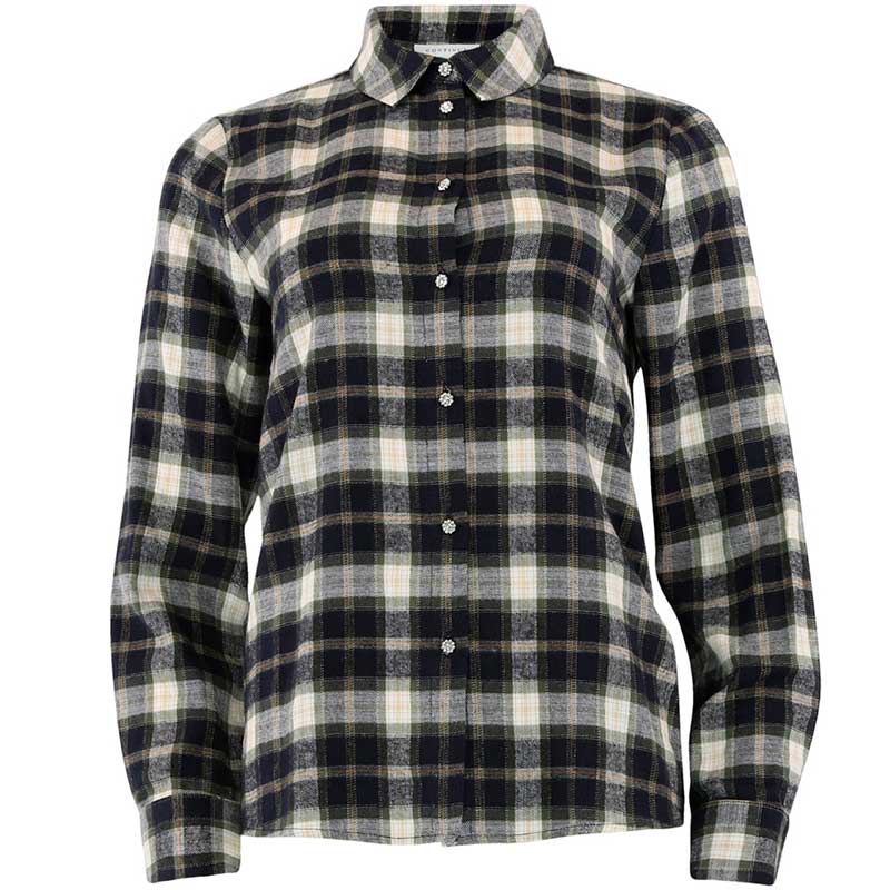 CONTINUE TERESE CHECK SHIRT GRØN