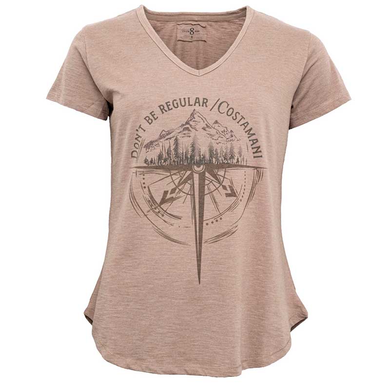COSTAMANI LOGO SOLID COMPASS TEE BRUN