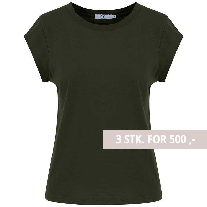 COSTER COPENHAGEN CCH1100 BASIC T-SHIRT 486 MØRKEGRØN - J BY J Fashion