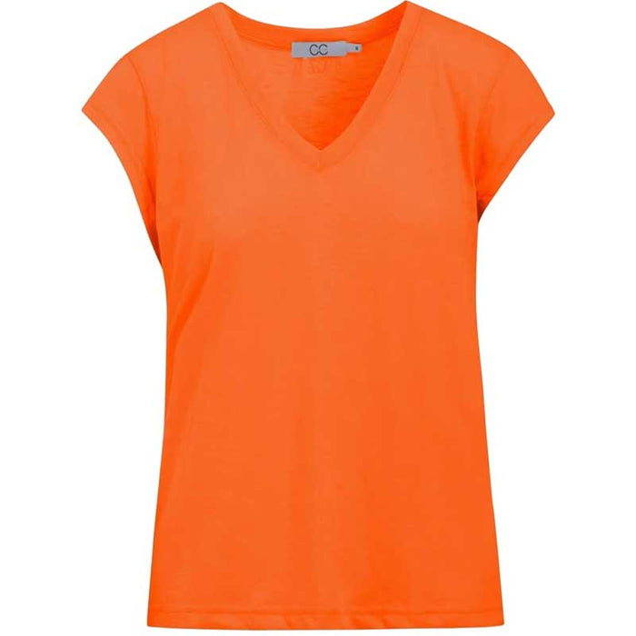 COSTER COPENHAGEN CCH1101 V-NECK T-SHIRT ORANGE - J BY J Fashion