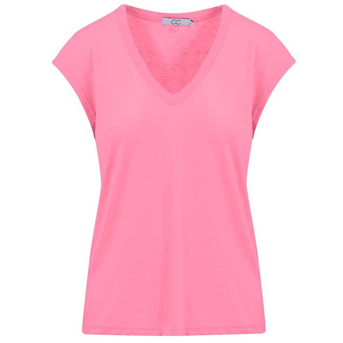 COSTER COPENHAGEN CCH1101 V-NECK T-SHIRT PINK-J BY J Fashion