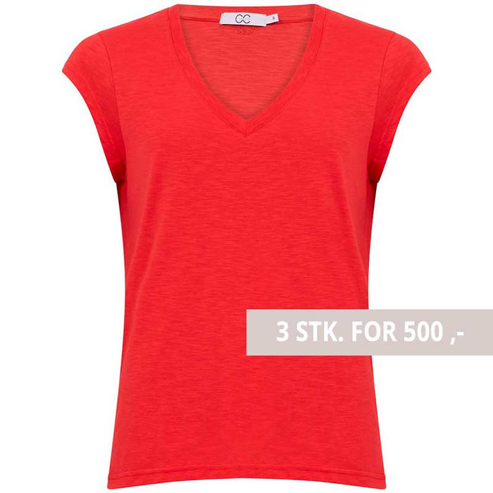 COSTER COPENHAGEN CCH1101 V-NECK T-SHIRT RØD-J BY J Fashion