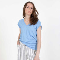 COSTER COPENHAGEN CCH1101 V-NECK T-SHIRT 588 LYSEBLÅ